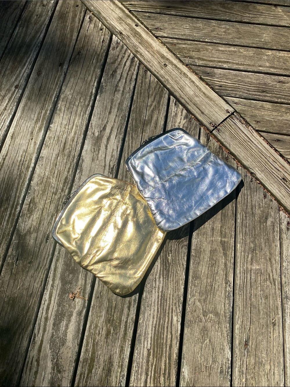 Metallic Gold and Silver Pouch Duo
